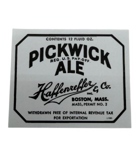 Reproduction Étiquette de Bière Pickwick Ale – US WW2