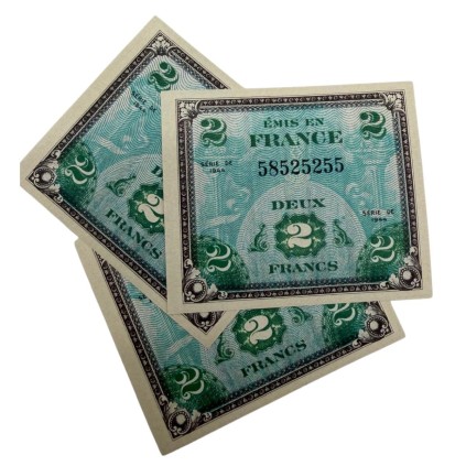 Lot de 12 Reproductions de Billets "D-Day" – Francs Alliés – Série 1944