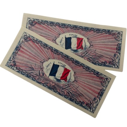 Lot de 12 Reproductions de Billets "D-Day" – Francs Alliés – Série 1944