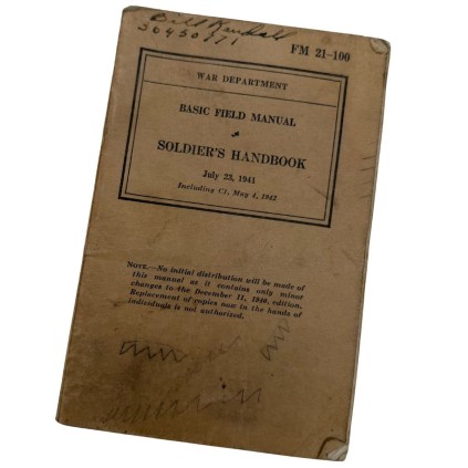 Manuel du Soldat US FM 21-100 – "Soldier's Handbook" – 1941/42 – Nominatif