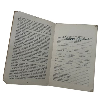 Manuel du Soldat US FM 21-100 – "Soldier's Handbook" – 1941/42 – Nominatif