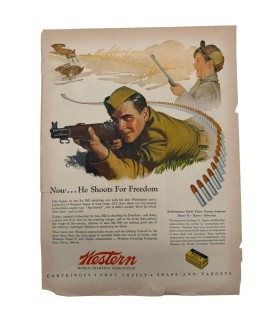 Page de Publicité Western Ammunition – "Now... He Shoots For Freedom" – WW2