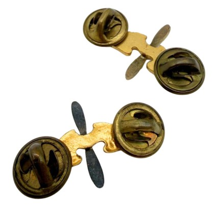 Paire d'Insignes de Col Officier USAAF – Ajourés – Clutch Back