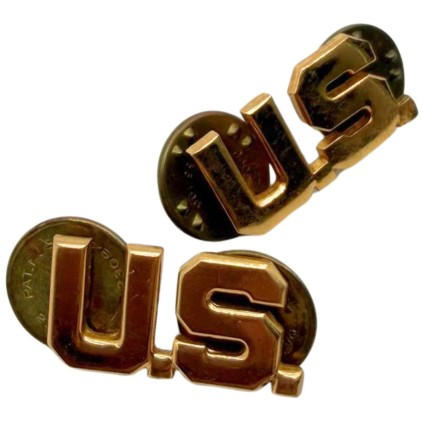 Paire d'Insignes de Col "U.S." – Officier – Clutch Back
