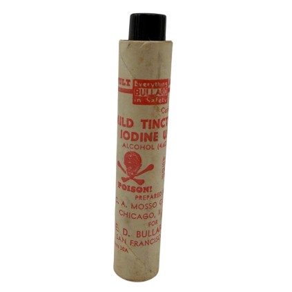 Flacon de Teinture d'Iode (Iodine) – Protection Carton – WW2