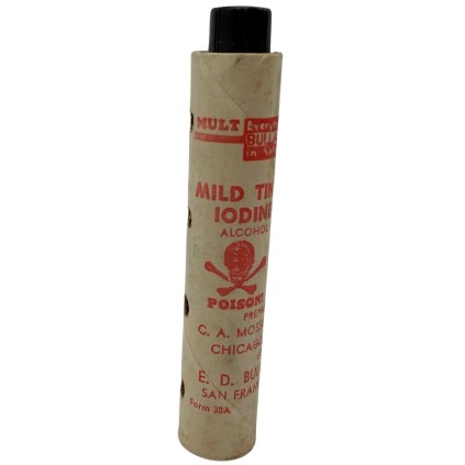 Flacon de Teinture d'Iode (Iodine) – Protection Carton – WW2