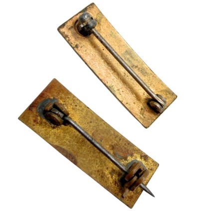 Paire d'insignes de grade 2nd Lieutenant US – Système Pin-Back – WWII