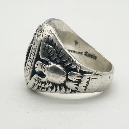Chevalière USN WWII originale Sterling