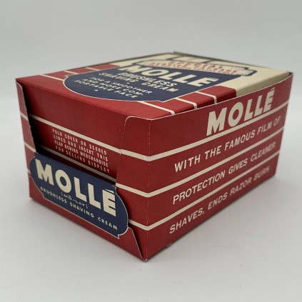 Boite MOLLE avec présentoir pour 12 tubes de mousse à raser