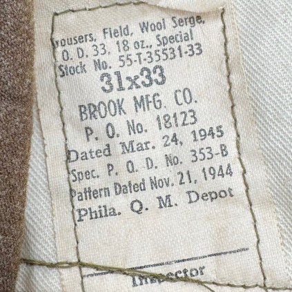 Pantalon moutarde US WW2 31x33 1944