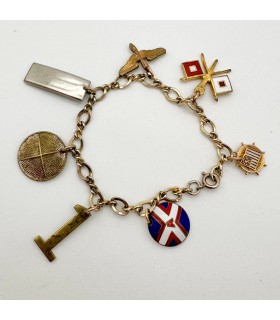 Bracelet charms en laiton représentant les forces militaires américaines