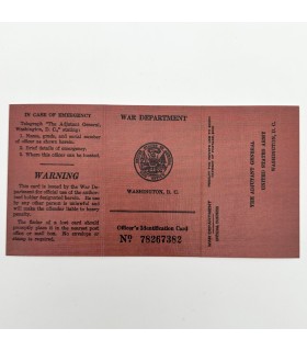 Carte d'identité pour officier de l'armée américaine