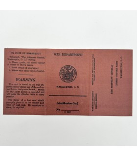 Carte identité US ARMY WW2