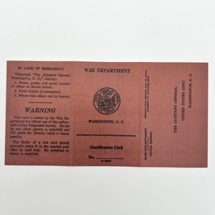 Carte identité US ARMY WW2
