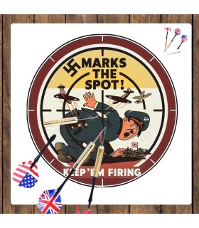 Jeu de fléchettes vintage caricature WW2