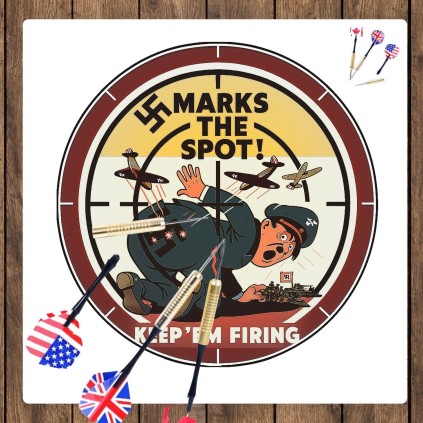 Jeu de fléchettes vintage caricature WW2