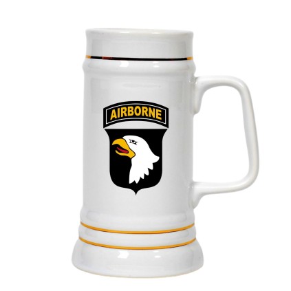 chope à bière avec logo 101ème division aéroportée imprimé
