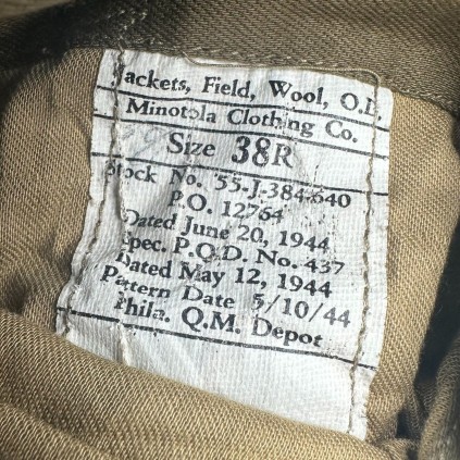 Veste IKE 38R datée 1944 12th AAF